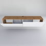 Hanah Home Poling Soporte de TV Blanco y Nogal